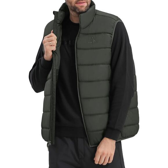 Puffer Vest Men Quilted Winter Padded Sleeveless Jackets Gilet for Casual Work - Picture 1 of 6
